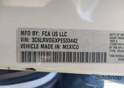 2023 Ram Promaster 2500 High Roof 159 Wb from USA, damaged, VIN 3C6LRVDGXPE533442